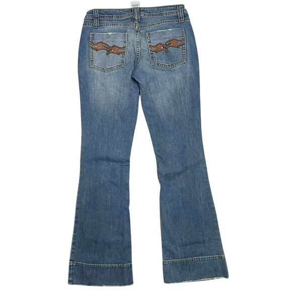 Vintage Y2K NoBo No Boundaries Low‎ Rise Flared Denim Jeans - size 7 Juniors - Picture 3 of 8